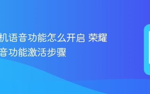 荣耀手机语音功能怎么开启 荣耀手机语音功能激活步骤