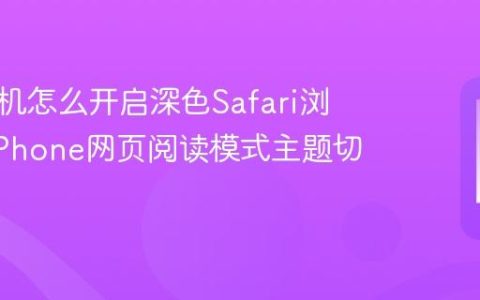 苹果手机怎么开启深色Safari浏览器?iPhone网页阅读模式主题切换