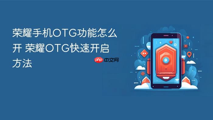 荣耀手机otg功能怎么开 荣耀otg快速开启方法