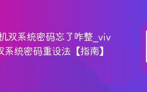 vivo手机双系统密码忘了咋整?vivo手机双系统密码重设法【指南】