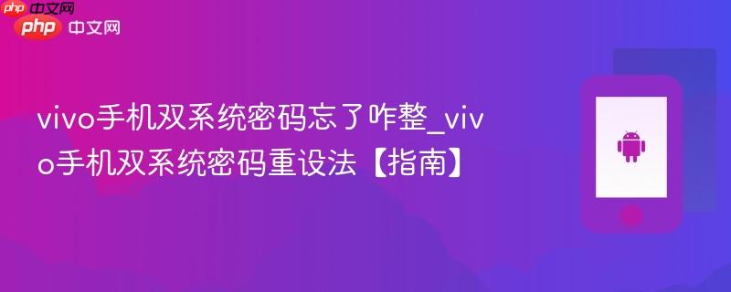 vivo手机双系统密码忘了咋整_vivo手机双系统密码重设法【指南】
