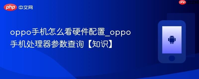 oppo手机怎么看硬件配置_oppo手机处理器参数查询【知识】