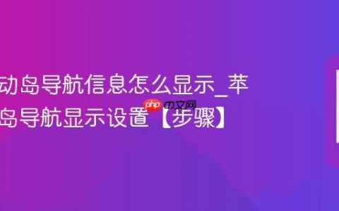 苹果灵动岛导航信息怎么显示?苹果灵动岛导航显示设置【步骤】