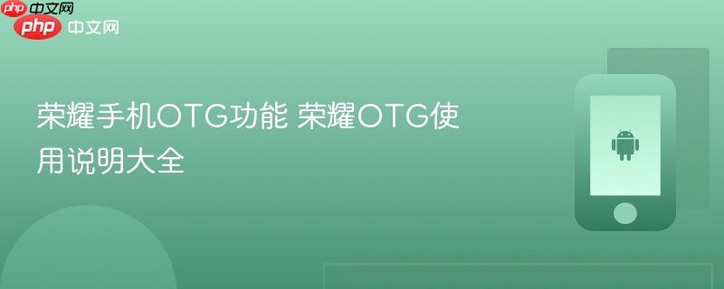 荣耀手机otg功能 荣耀otg使用说明大全