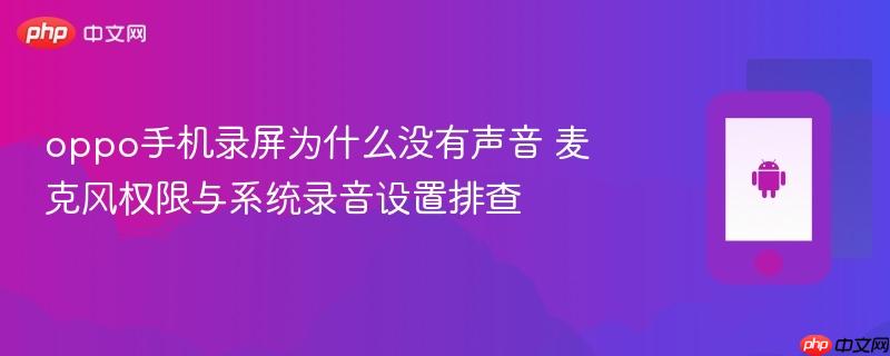 oppo手机录屏为什么没有声音 麦克风权限与系统录音设置排查