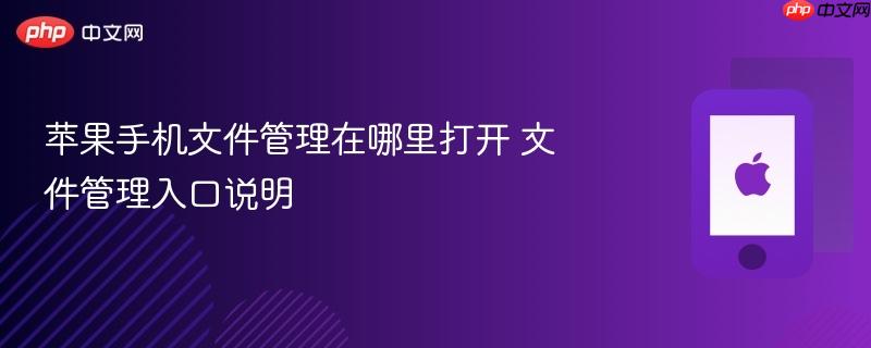苹果手机文件管理在哪里打开 文件管理入口说明