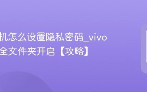 vivo手机怎么设置隐私密码?vivo手机安全文件夹开启【攻略】