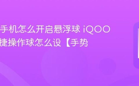 iQOO手机怎么开启悬浮球 iQOO手机快捷操作球怎么设【手势】