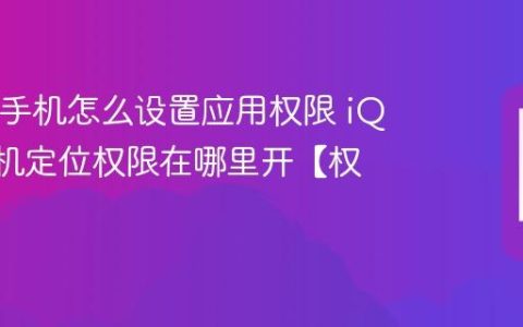 iQOO手机怎么设置应用权限 iQOO手机定位权限在哪里开【权限】