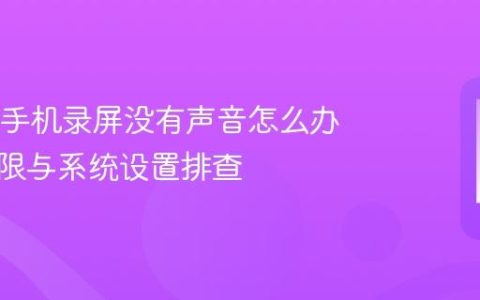 OPPO手机录屏没有声音怎么办 录屏权限与系统设置排查