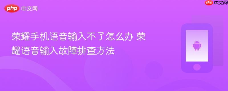 荣耀手机语音输入不了怎么办 荣耀语音输入故障排查方法