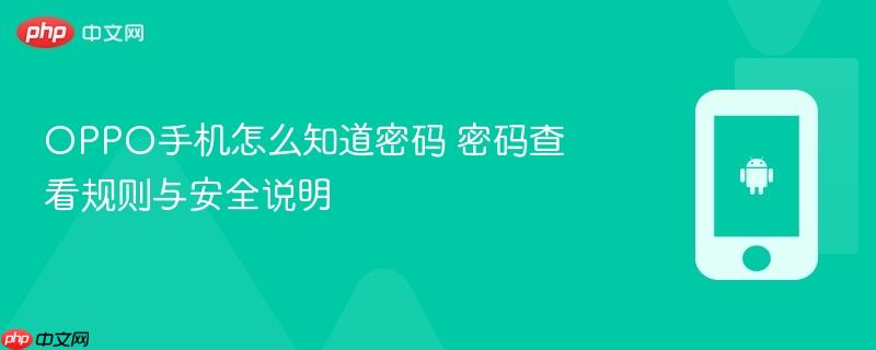 oppo手机怎么知道密码 密码查看规则与安全说明
