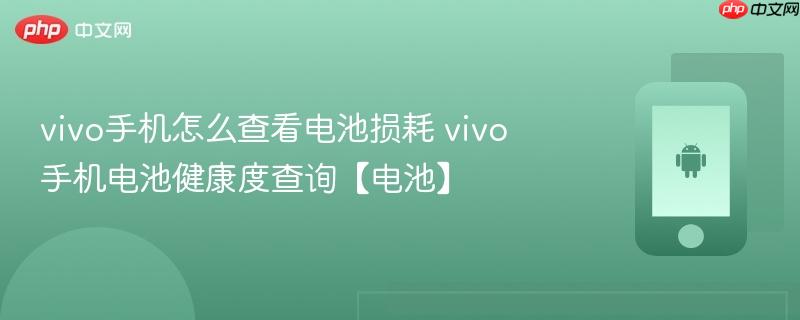 vivo手机怎么查看电池损耗 vivo手机电池健康度查询【电池】