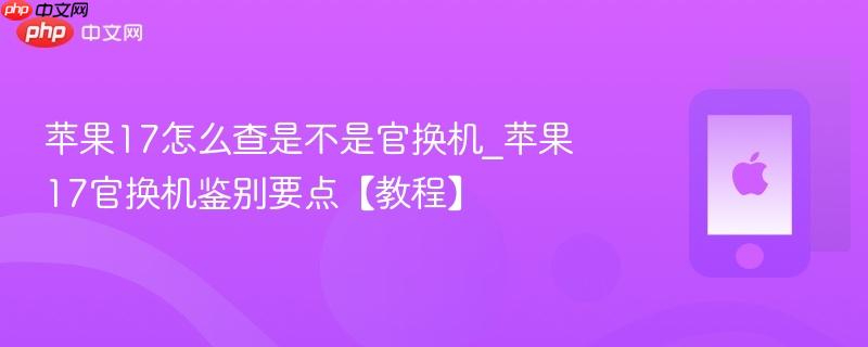 苹果17怎么查是不是官换机_苹果17官换机鉴别要点【教程】