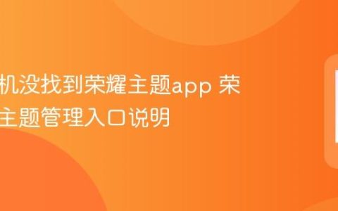 荣耀手机没找到荣耀主题app 荣耀手机主题管理入口说明