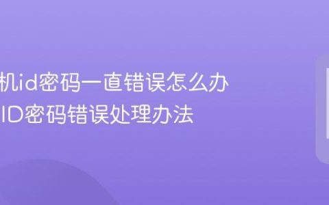苹果手机id密码一直错误怎么办 Apple ID密码错误处理办法