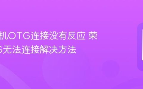 荣耀手机OTG连接没有反应 荣耀OTG无法连接解决方法