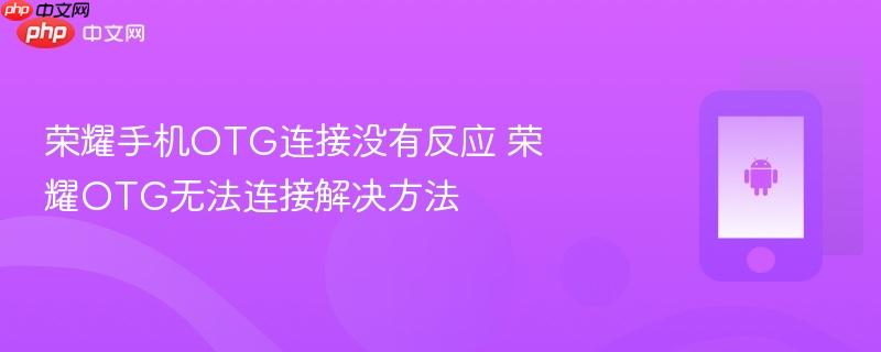 荣耀手机otg连接没有反应 荣耀otg无法连接解决方法