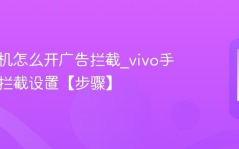 vivo手机怎么开广告拦截?vivo手机广告拦截设置【步骤】