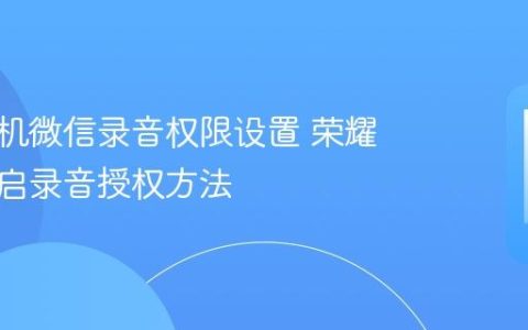 荣耀手机微信录音权限设置 荣耀手机开启录音授权方法