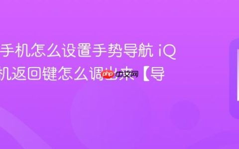 iQOO手机怎么设置手势导航 iQOO手机返回键怎么调出来【导航】
