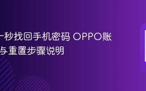 oppo十秒找回手机密码 OPPO账号验证与重置步骤说明