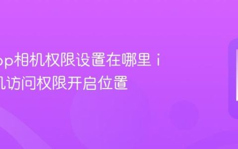 苹果App相机权限设置在哪里 iOS相机访问权限开启位置
