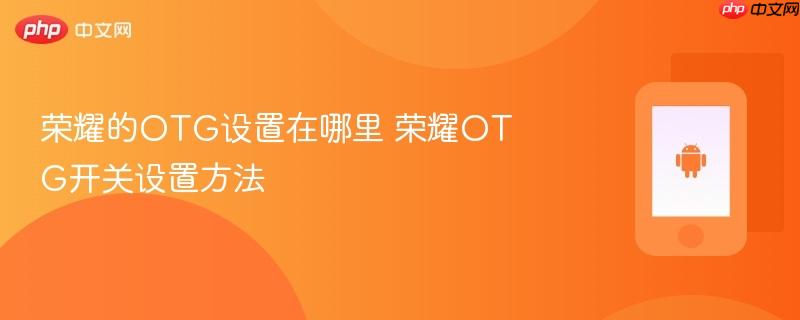 荣耀的otg设置在哪里 荣耀otg开关设置方法