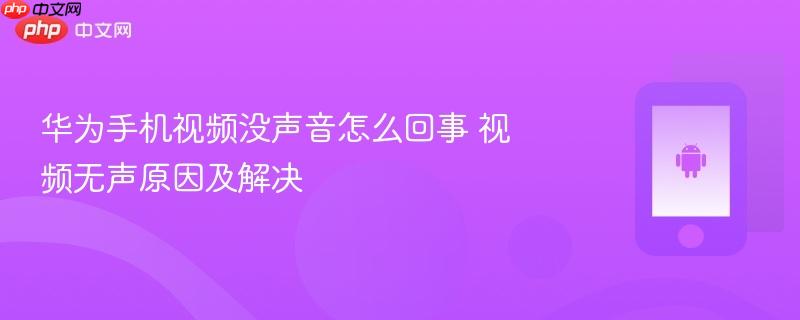 华为手机视频没声音怎么回事 视频无声原因及解决