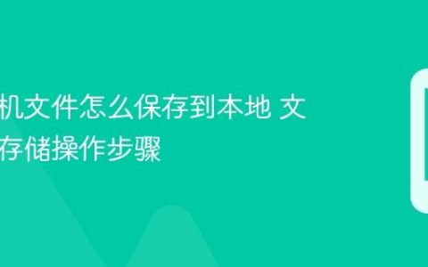 苹果手机文件怎么保存到本地 文件本地存储操作步骤