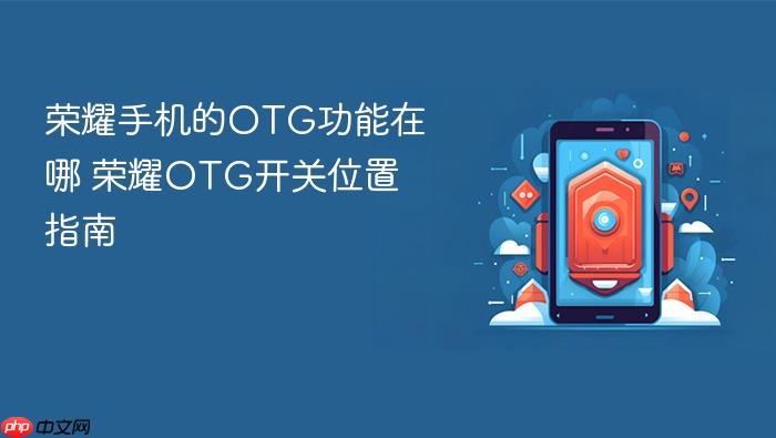 荣耀手机的otg功能在哪 荣耀otg开关位置指南