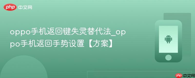 oppo手机返回键失灵替代法_oppo手机返回手势设置【方案】