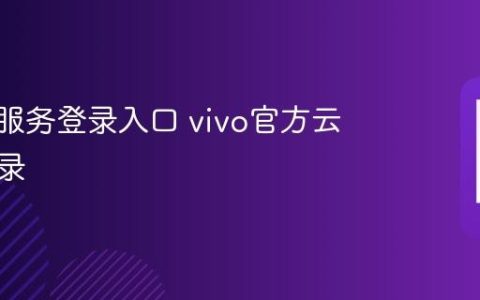 vivo云服务登录入口 vivo官方云空间登录