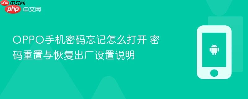 oppo手机密码忘记怎么打开 密码重置与恢复出厂设置说明