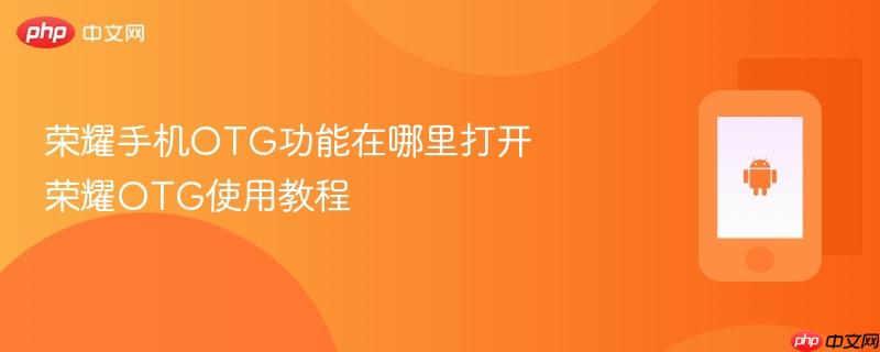 荣耀手机otg功能在哪里打开 荣耀otg使用教程