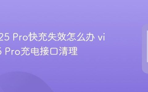 vivo V25 Pro快充失效怎么办 vivo V25 Pro充电接口清理