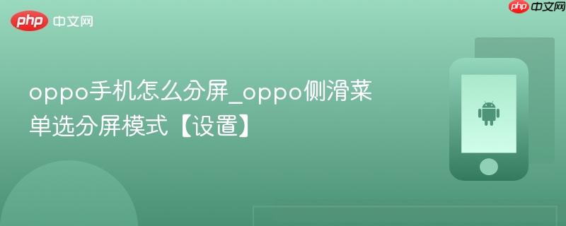 oppo手机怎么分屏_oppo侧滑菜单选分屏模式【设置】