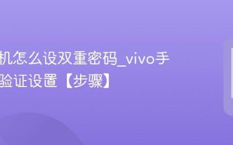 vivo手机怎么设双重密码?vivo手机双重验证设置【步骤】