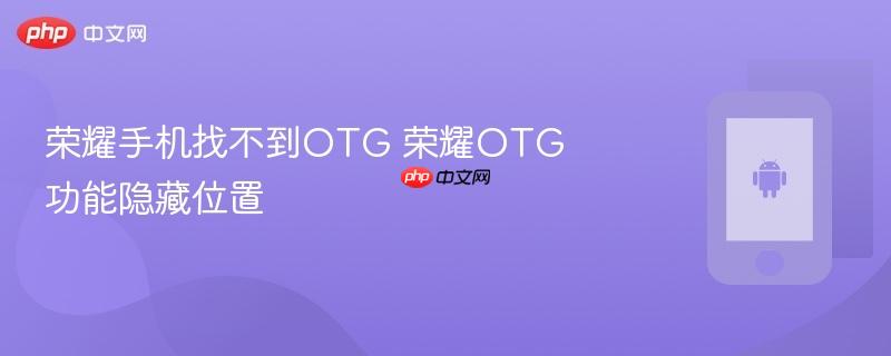 荣耀手机找不到otg 荣耀otg功能隐藏位置