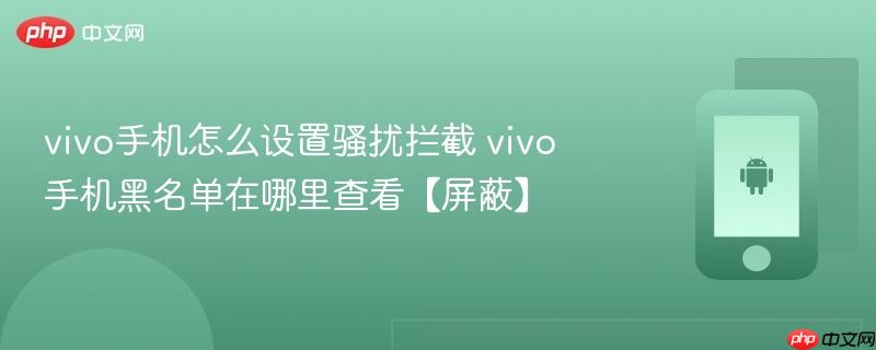 vivo手机怎么设置骚扰拦截 vivo手机黑名单在哪里查看【屏蔽】