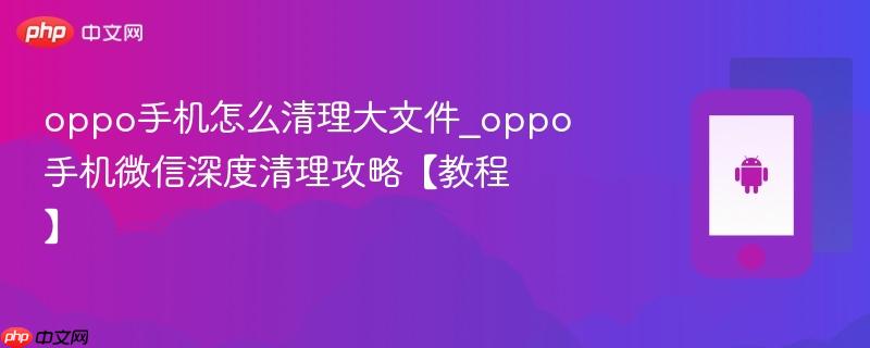 oppo手机怎么清理大文件_oppo手机微信深度清理攻略【教程】