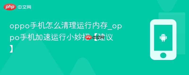 oppo手机怎么清理运行内存_oppo手机加速运行小妙招【建议】