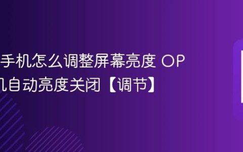 OPPO手机怎么调整屏幕亮度 OPPO手机自动亮度关闭【调节】