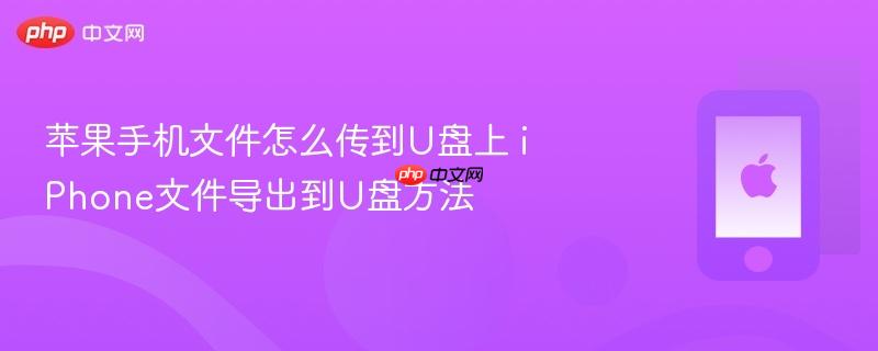 苹果手机文件怎么传到u盘上 iphone文件导出到u盘方法