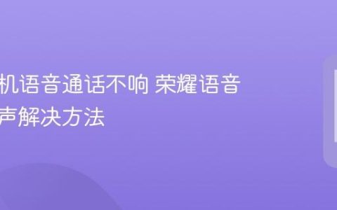 荣耀手机语音通话不响 荣耀语音通话无声解决方法