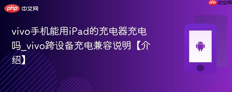 vivo手机能用ipad的充电器充电吗_vivo跨设备充电兼容说明【介绍】