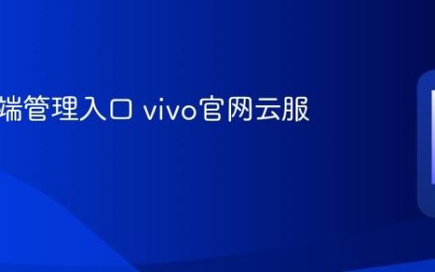 vivo云端管理入口 vivo官网云服务登录