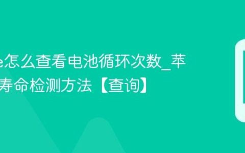 iphone怎么查看电池循环次数?苹果手机寿命检测方法【查询】