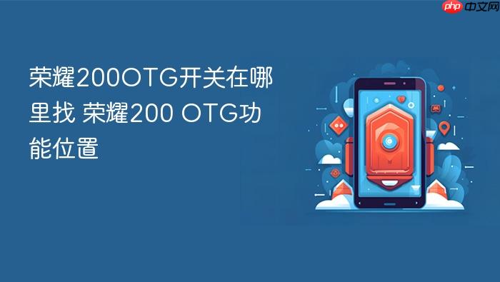 荣耀200otg开关在哪里找 荣耀200 otg功能位置