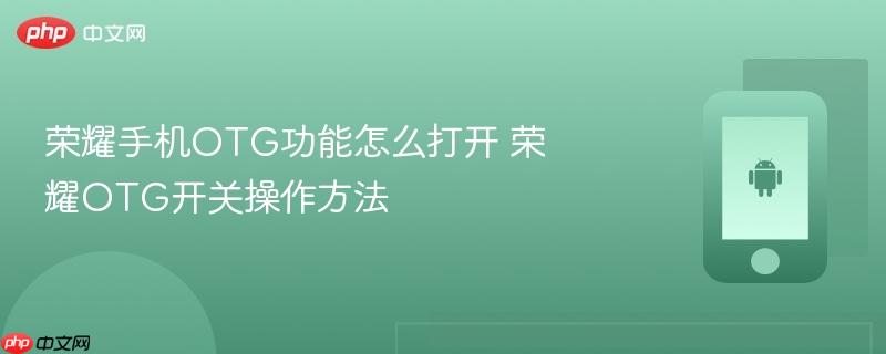 荣耀手机otg功能怎么打开 荣耀otg开关操作方法